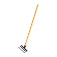thumbnail image 3 of Almencla Garden Leaf Rake Wooden Handle Flower Bed Weeding Gathering Leaves Lawn Rake 6 Teeth 19x12x10cm, 3 of 8