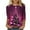 Pink, variant on Oalirro 2024 Xmas Tree Print Tops for Women Trendy 3/4 Sleeve Shirts Loose Fit Casual Dressy Tees