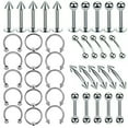 thumbnail image 4 of HOOUN 40PCS/LOT Nose Hoops Rings Labret Lip Ear Eyebrow Stud Body Piercing Jewelry Kit-Rainbow-40pcs/lot, 4 of 7