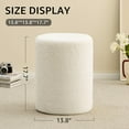 thumbnail image 3 of Mxfurhawa Teddy Fleece Ottoman - Soft Padded Round Footrest, Multi-Functional Upholstered Stool for Living Room, Bedroom, Entryway, or Vanity Seating (White, Standard), 3 of 6