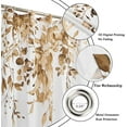 thumbnail image 5 of Khaki Eucalyptus Leaves Shower Curtain, Brown and Gold Watercolor Leaves Botanical Plants Bathroom Curtain Waterproof Fabric Machine Washable with Hooks, 36" Wx72 L, 5 of 6