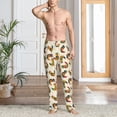 thumbnail image 5 of Uemuo Boho Chicken Pattern Men's Wide Leg Palazzo Lounge Pants with Pockets Light Weight Loose Comfy Casual Pajama Pants-Large, 5 of 9