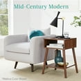 thumbnail image 4 of Best Choice Products Set of 2 Mid-Century Modern End Tables w/ Cubby Storage, Lower Shelf, Offset Legs - Brown, 4 of 9