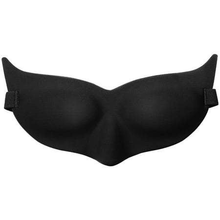 LANGRIA Venetian Eye Mask for Sleeping with 3D Contoured Cat-Eye Shape for No Pressure on the Eyes Lightweight and Comfortable Made of Memory Foam with Adjustable Straps Blindfold Design (Black)