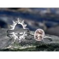 thumbnail image 2 of HeartsAndYou 2ct Natural Peach Morganite Halo Solitaire Ring and Guard 14k SOLID White Gold, 2 of 9