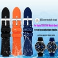 thumbnail image 2 of Nueva correa de silicona para reloj Aquis 7330 7740, 24 x 11 mm, 24 x 12 mm, correa convexa, pulsera negra, azul y naranja, 2 of 5