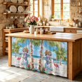 thumbnail image 6 of Coastal Snowman Christmas Cabinet Curtain 32"Wx55"L, Dustproof Pantry Door Curtain with Self Adhesive Tape, Xmas Tree Flamingo Beach Tall Storage Cover Privacy Drape for Bathroom Kitchen Laundry Room, 6 of 9