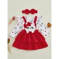 thumbnail image 2 of WEIKBMOL 3Pcs Newborn Baby Girls Skirt Set 3 6 9 12 18 Months Infant Girls Spring Outfits Long Sleeve Crew Neck Cat Print Romper Suspender Skirt Headband Set, 2 of 7