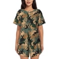 thumbnail image 1 of Balery Camouflage Rabbit Conjunto de Pijama para Mujer con Estampado, Dos Piezas de Manga Corta y Shorts, Ropa de Dormir Suave con Cuello Redondo y Bolsillos-4X-Large, 1 of 6