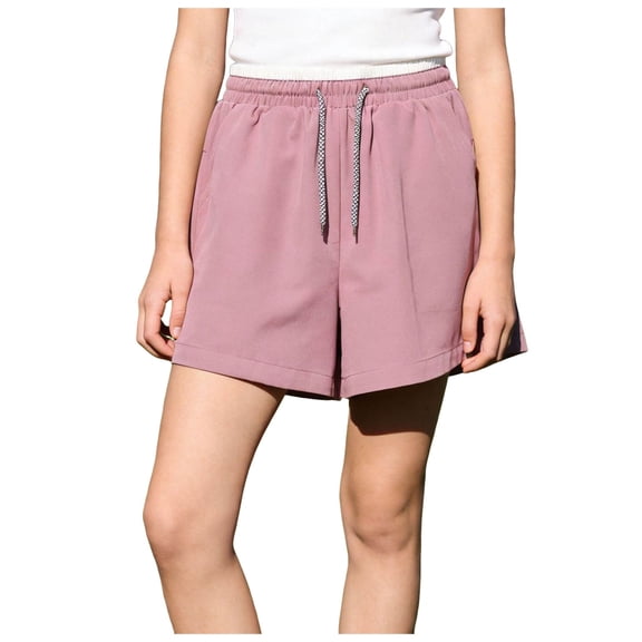 Tigivemen Workout Running Shorts Girls Athletic Shorts Summer Basketball Soccer Sweatshorts with Pockets for Kids Purple 9-10 Years