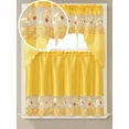 thumbnail image 2 of Gorgeous Home Linen Set of 3 Pieces Kitchen Window Curtain Embroidery Floral Multicolor 2 Tier + 1 Swag Valance for Kitchen (BR17 -Yellow), 2 of 5