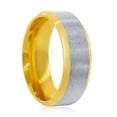 thumbnail image 2 of Men’s Satin Ring | Gold and Silver Stainless Steel Band | Comfort Fit Jewelry for Men-size 13, 2 of 7