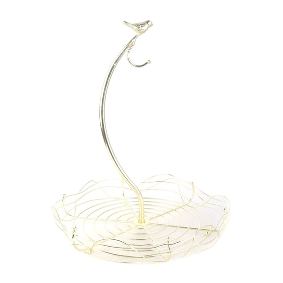 Elegant Standing Fruit Display Basket With Banana Tree Holder For Kitchen Use
