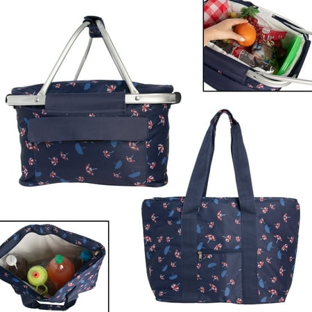 Unbranded (2 Piece) Insulated Picnic Basket Set With Large Tote Bag For Women With Zipper And (Best Picnic Basket Set)
