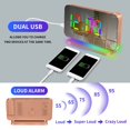 thumbnail image 3 of 2024 Projection Alarm Clock  Digital Clock with RGB Night Light  7” Large LED Screen  Rose Gold, 3 of 11