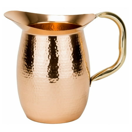 - Old Dutch Hammered Metal Water Pitcher with Brass Handle