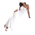 thumbnail image 3 of VISgogo Vestido de mujer sin mangas de color sólido, un hombro Correa de espagueti Sin espalda Ruched Skinny Fit Long Club Party One-Piece VISgogo moda, 3 of 6