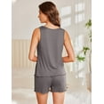 thumbnail image 4 of Ekouaer 2 Pack Womens Pajamas Set Casual Sleepwear Soft Pj Sets Tank Top and Shorts Loungewear for Summer, 4 of 6