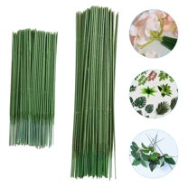 TOYMYTOY 100Pcs Artificial Flower Bundles Plastic Flower Rod Dark Green for Office Decor Floral Arrangement