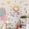 thumbnail image 1 of Adhesivos de pared con dibujos animados de unicornio arcoíris, PVC, 30 x 90 cm, 3 hojas, 1 of 4