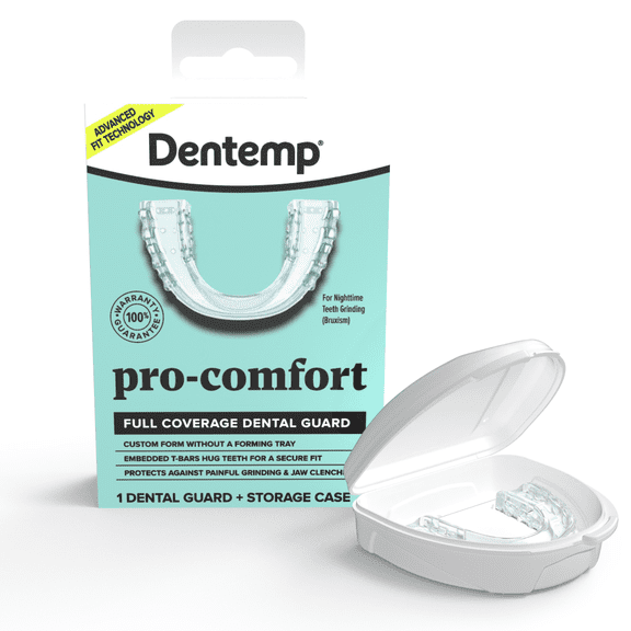 Dentemp Pro-Comfort Dental Guard - Full Coverage Mouth Guard for Jaw Clenching. Bruxism or Teeth Grinding at Night