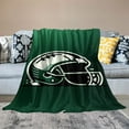 thumbnail image 2 of COMIO Football Blanket Rugby Blanket Green Black, American Football City Throw Blanket for Men Youth Teens Ball Game Sports Theme Sherpa Blanket, 2 of 6