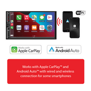 Dual DCA73W 7 Wireless CarPlay Android Auto Double DIN | Backup Cam Input