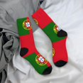thumbnail image 7 of Women Crew Graphic Print Tube Socks Portugal Flag Pattern Design Ladies Socks, 7 of 7