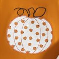 thumbnail image 5 of HCNTES Toddler Girls Fall Seasonal Outfits Pumpkin Print Embroidery Long Sleeve Shirt and Elastic Pants Set Baby 2 Piece Clothes (Orange,12-18 Months), 5 of 7