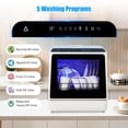 thumbnail image 4 of Ataucjin Portable Dishwasher,Countertop Dishwasher 5L Water Tank,5 Washing Programs & High-Temp Air-Dry Function,Tabletop Small Dishwasher with 360°pray and Baby Care for Apartments,No Hookup Needed, 4 of 7