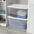 thumbnail image 4 of Sterilite Small Storage Bin, 58 Quart Clear Plastic Storage Container with Snap-On Lid, White, 4 of 10