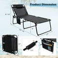 thumbnail image 3 of Gymax Chaise Longue Pliante Surdimensionnée Portable Bain de Soleil avec Dossier Réglable Oreiller Détachable, 3 of 9