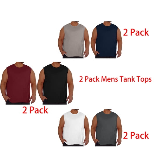 DJDLJWCJ Mens Workout Tank Tops Crewneck Plus Size High Elastic Muscle Tops Sleeveless Outdoor Sports Tank Tops Black and Wine L