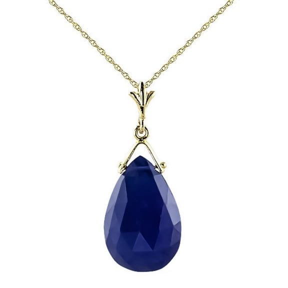 Galaxy Gold 14K Yellow Gold Sapphire Pendant Necklace - September Birthstone - Truth & Nobility - 16" to 24" - Fine Jewelry for Women