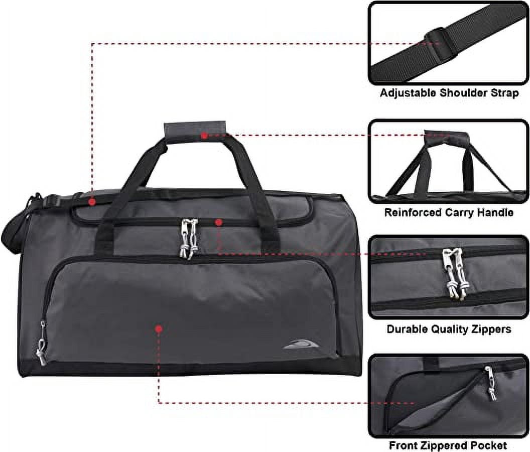 24 Pack 55 Liter Capacity Unisex Duffel Bags with Handle and Luggage Shoulder Strap for Gym, Travel and Commuting in Assorted Colors
