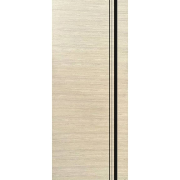 Slab Barn Door Panel 18 x 80 inches | Planum 0011 Natural Veneer with Frosted Glass | Sturdy Finished Interior Doors | Pocket Closet Sliding
