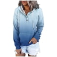 thumbnail image 2 of WEAIXIMIUNG Sweatshirts for Women Trendy Graphic Women's Autumn and Winter Fashionable Street Style Gradually Changing Color Button Collar Pocket Drawstring Casual Sports Hoodie (3), 2 of 5