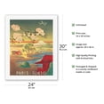 thumbnail image 2 of Paris Tokio (Tokyo) - Mt. Fuji And Cherry Blossoms - Vintage Airline Travel Poster c.1952 - Fine Art Rolled Canvas Print 20in x 26in, 2 of 4