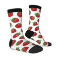 thumbnail image 4 of Yiaed Hand Drawn Strawberry Print Great elasticity Crew Socks Sports socks for Men and Women, 4 of 5