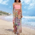thumbnail image 7 of Dress Pants Women Petite High Waisted Wide Leg Summer Beach Vacation Pants Boho Lounge Casual Palazzo Trousers, 7 of 7
