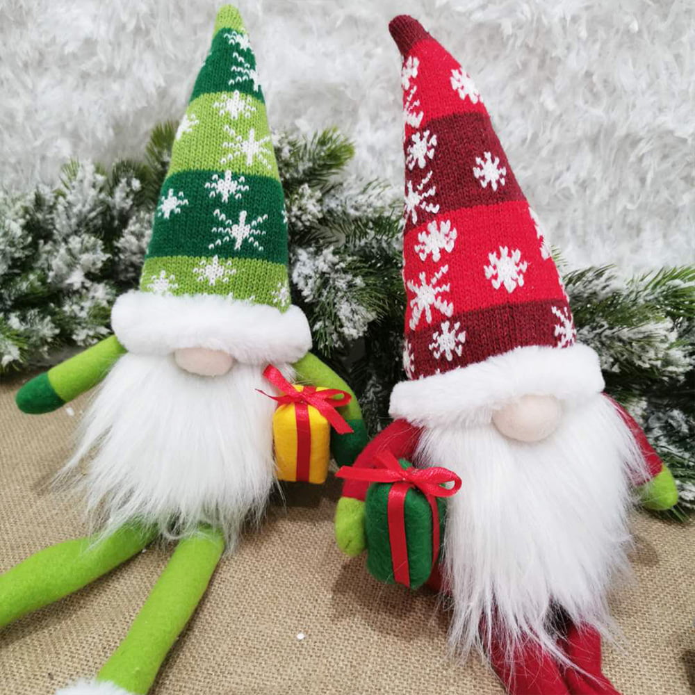 Christmas Gnome Decoration Handmade Gift Long Hat Elf Toy Home Plush Toy 