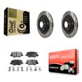 thumbnail image 1 of Transit Auto Rear Coated Drilled Slotted Disc Brake Rotors and Semi-Metallic Pads Kit for Car Mitsubishi RVR Outlander PHEV Sport KDF-100531, 1 of 11