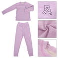 thumbnail image 2 of 1 juego de ropa interior térmica para niños, pijama térmico de color sólido, pijama térmico de manga larga, pijama térmico cálido para niñas, pijama de invierno, 2 of 7