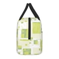 thumbnail image 4 of YFYANG Portable Waterproof Insulated Lunch Bag, Green Geometric Abstract Reusable Cooler Bag / Picnic Bag for Adults Teens, 4 of 9