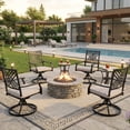 thumbnail image 7 of Sour Citrus Swivel Patio Dining Chairs with Cushions, Textilene Fabric Outdoor Dining Chairs Set of 2 for Garden, Backyard, 7 of 7