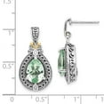 thumbnail image 3 of 925 Sterling Silver With Real 14kt Diamond & Green Quartz Earrings; for Adults and Teens; for Women and Men, 3 of 3