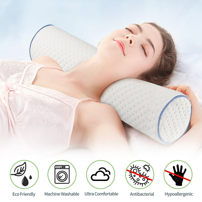 POWER OF NATURE Round Cervical Neck Roll Cylinder Bolster Pillow