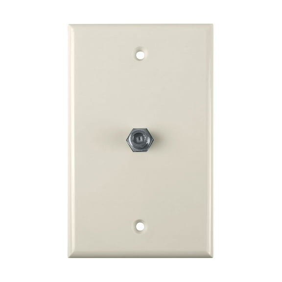 Construct Pro Wall Plate with Single F-81 Connector (Color: Light Almond)
