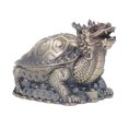 thumbnail image 2 of Cenicero vintage con 3 ranuras, tapa resistente al viento, aleación de zinc, Cenicero de metal con dragón de tortuga para oficina familiar al aire libre, 2 of 14