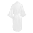 thumbnail image 4 of Women's Robes Silk Robes Feather Trim Light Weight Comfy Robes for Women Valentines for Women Wedding Robe, 4 of 5